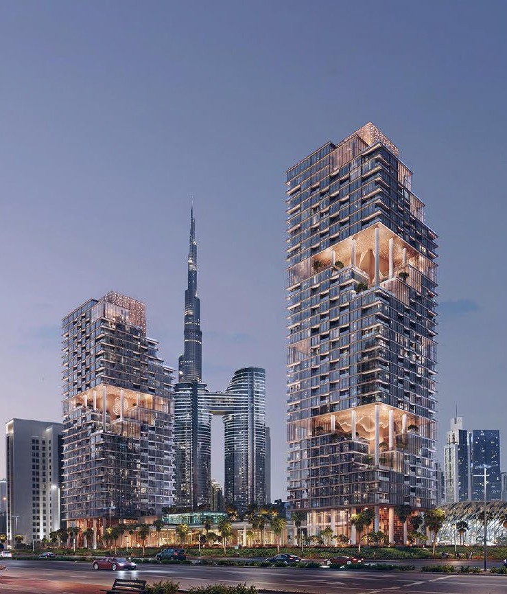 VERVE – City Walk Phase 4, Dubai — architectural perspective at dusk